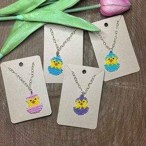 14k gold over sterling Silver seed bead chicks in eggs